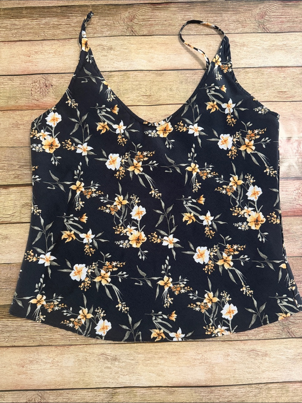 Abercrombie & Fitch Black Floral Spaghetti Strap Camisole